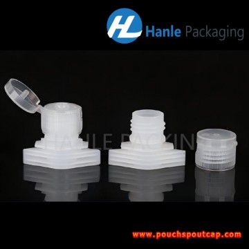 Dia 16mm flip top caps with spout for pouch doypack, flip spout caps for peanut butter - HL160F Dia 16mm flip top caps with spout for pouch doypack, flip spout caps for peanut butter - HL160F